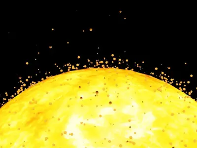The Sun in space Low-poly 3D model