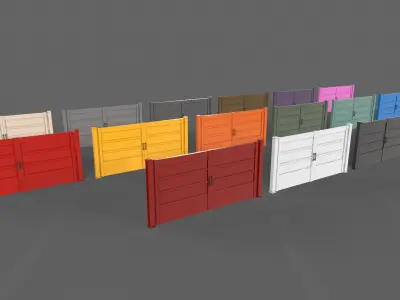 PBR Metal Gate C2 Low-poly 3D model