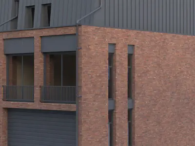 Brick Building 03 3D model