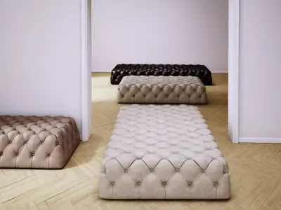 Rollking Collection tufted ottoman 3D model