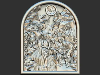 jesus baptism 3D print model