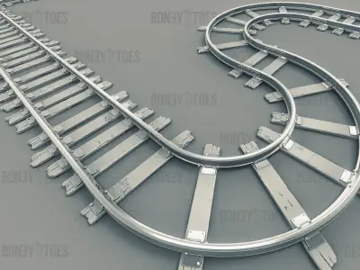 3d Train Railroad Tracks 3D model