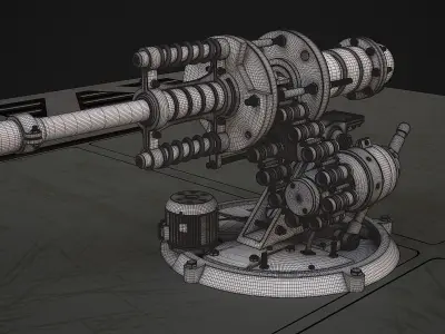 Chain autocannon 3D model