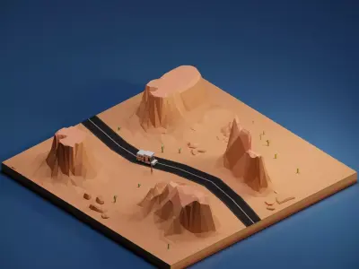 Monument Valley Low-poly 3D model