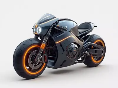 Futuristic Cyber Motorcycle 3D Model Low-poly 3D model