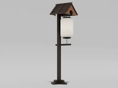 Japanese Furniture Kit - Outdoor Paper Lamp Low-poly 3D model
