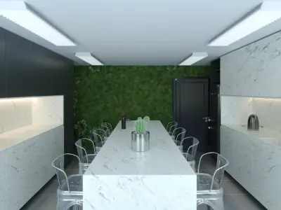 kitchen office interior design 3D model