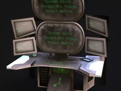 Sci-Fi Console Computer Base 4 Low-poly 3D model