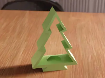 Christmas Tree Tea Light Holder - 244 3D print model