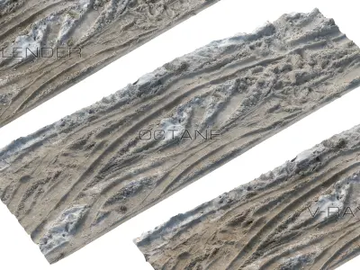 Snow 12 Road dirty PBR Low-poly 3D model