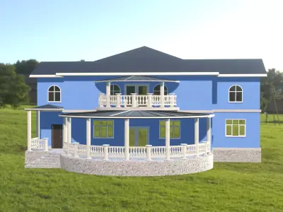 House with roof 3D model