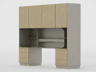 Mobilia locker with drawers and cabinets 3D model