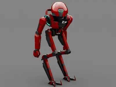 Alien Bot rigged - animated 3D model