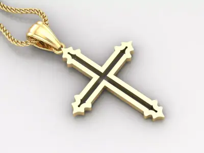 High Cross Pendant Light Gold 18K 4CP028 3D print model