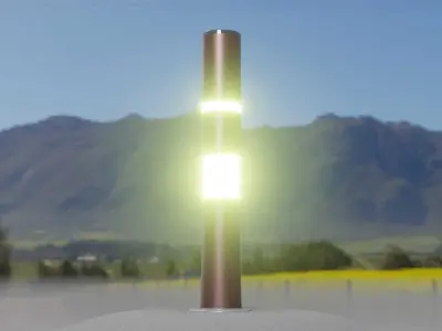 Dark Red Light-Column -8- Street-Light 9 Low-poly 3D model