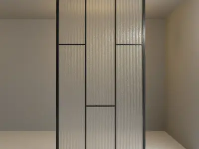 Glass partition door 73 Low-poly 3D model