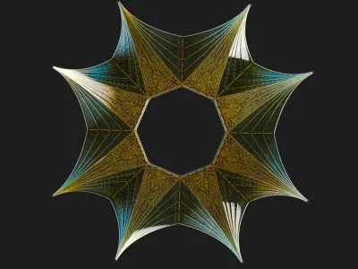 Medieval Church Ceiling Octogon - Base ONLY 3D model