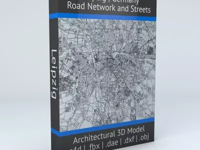 Leipzig Road Network and Streets 3D model
