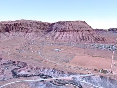 Red mountains landscape Low-poly 3D model