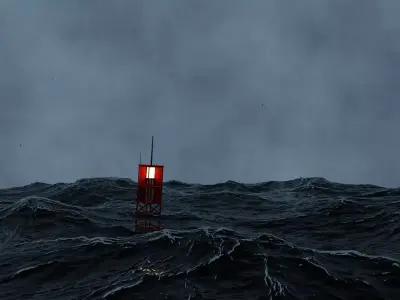 OCEAN 3D MODEL lighthouse in 3D model