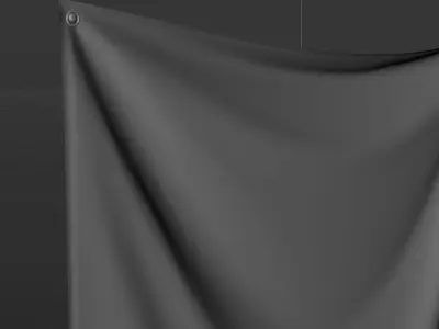 3d Flag Fabric Banner Low-poly 3D model 3D model