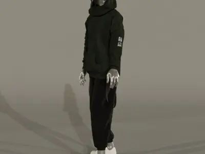 Outfit for a guy street wear 3D model