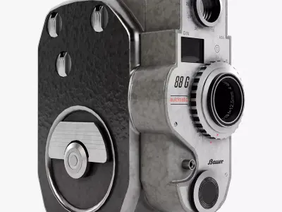 Bauer 88 G Vintage 8mm Film Camera Low-poly 3D model