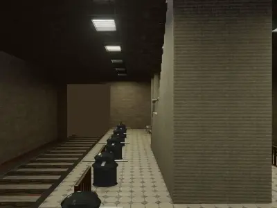 Underground Subway Station Low-poly 3D model