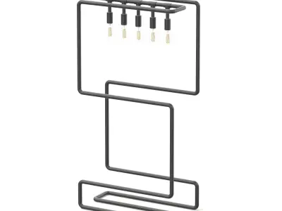 Black Floor Lamp 3D Model 3D model