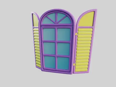 Cartoon Window 22b 3D model