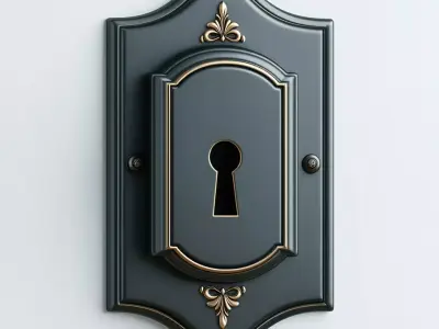 Elegant Ornate Keyhole Cover Plate Low-poly 3D model