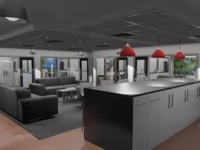 OFFICE FLOOR LOWPOLY AND PBR READY FOR GAMES AND ANIMATIONS Low-poly 3D model