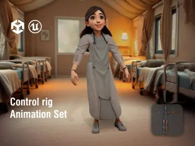 Caregiver Character in Cozy Clinic Style Low-poly 3D model