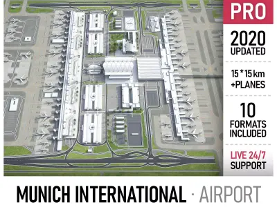 Munich Airport Low-poly 3D model