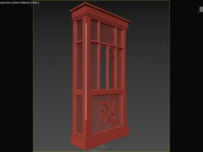 Mashrabiya 4 wooden cabinet with decorative design 3D model