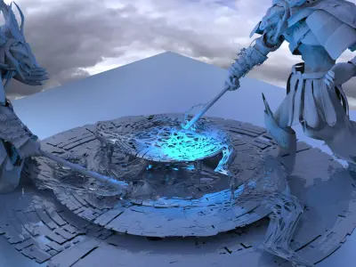Genma Temple sci fi arena base 3 3D model