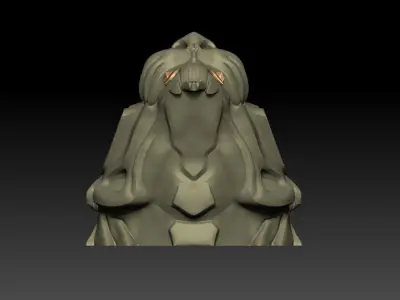 Sci-Fi Panther Head Statue M50 3D print model