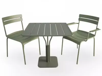 Luxembourg Metallic Table and chairs Fermob 3D model