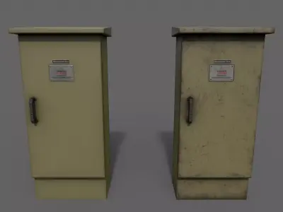 PBR Electric Box Brown V5 Low-poly 3D model