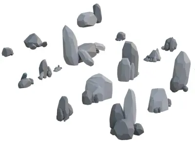 Low Poly Stone and Rock Mega pack Low-poly 3D model