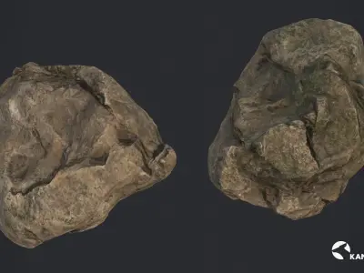 Jungle Rocks Set 1 Low-poly 3D model