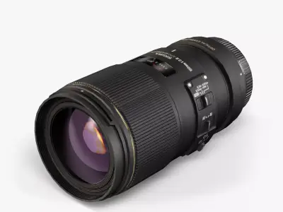 Sigma 150mm  2-8 DG Apo Macro HSM Lens Low-poly 3D model