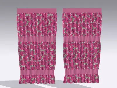 Curtain Low-poly 3D model