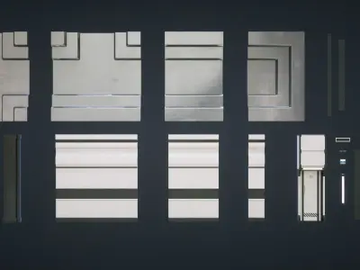 Modular Sci Fi Lab Corridor Low-poly 3D model