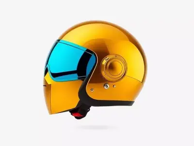Golden Visor Helmet model pack Low-poly 3D model