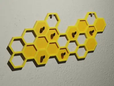 Honeycomb Key Hanger 3D print model