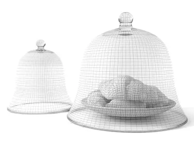 Croissants in Glass Dome 3D model