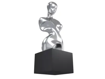 Abstract Woman Half Body Shape Sculpture v2 002 Low-poly 3D model