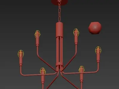 Brigitte 6 Light 25  Aged Brass Pendant 3D model