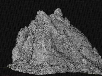 Big Mountain Peak Cliff Boulder Drone Scan PBR Low-poly 3D model